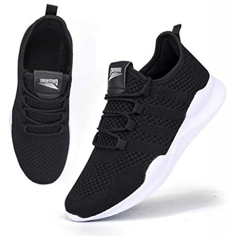 Damyuan Women's Walking Shoes Tennis Sneakers Casual Lace Up Lightweight Running Shoes Black