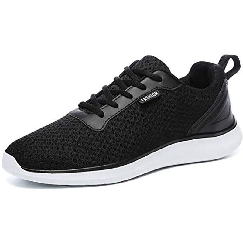 GESIMEI Men's Breathable Mesh Tennis Shoes Comfortable Gym Sneakers Lightweight Athletic Running Shoes Black