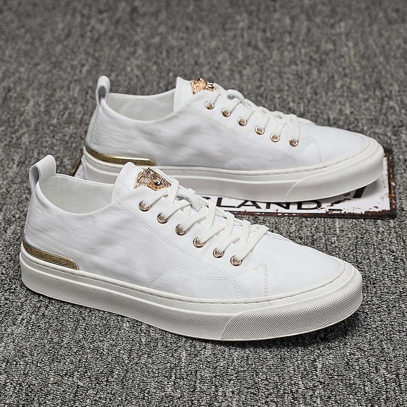 Summer new ice silk fabric men's casual board shoes men's tide breathable low-cut canvas shoes men's fashion sports shoes